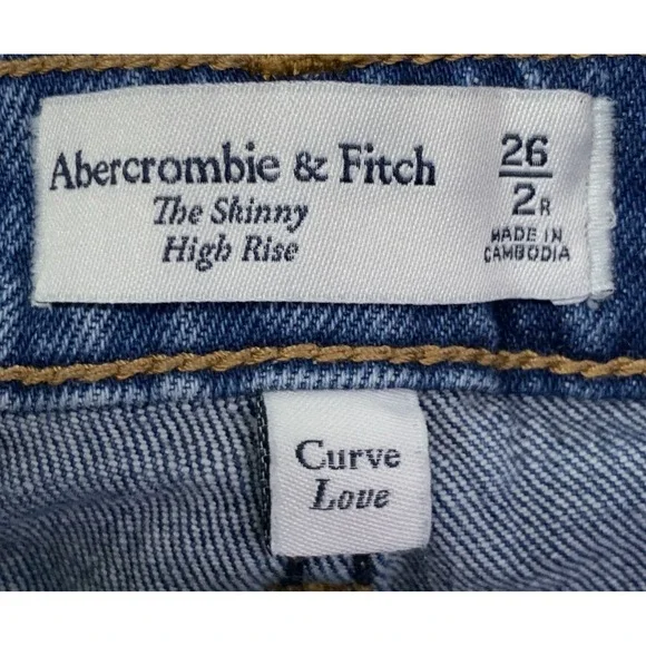 Abercrombie & Fitch Womens Size 26/2 The Skinny High Rise Curve Love Button Fly - Picture 6 of 10